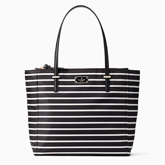 NWT Kate Spade Large Nylon Striped Tote - Picture 5 of 6